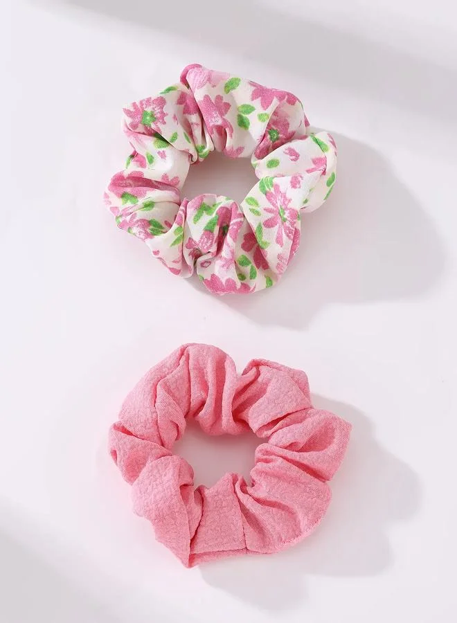 Take Two  Set of 2 - Floral Scrunchies for Women | Best Price UAE