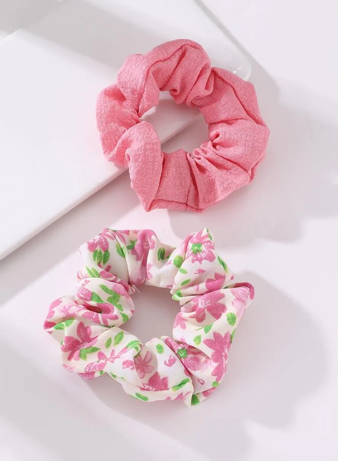 تايك تو Set of 2 - Floral Scrunchies