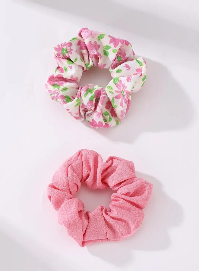 Take Two  Set of 2 - Floral Scrunchies for Women | Best Price UAE