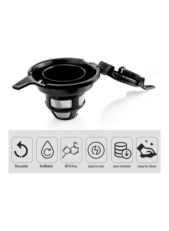NIBEMINENT 2 Way Reusable Refillable Coffee Filter Basket Capsules Cup black 12.30 x 7.20 9.50cm - Image 1