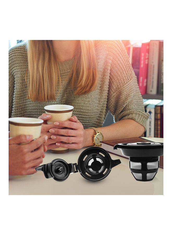 NIBEMINENT 2 Way Reusable Refillable Coffee Filter Basket Capsules Cup black 12.30 x 7.20 9.50cm - Image 3