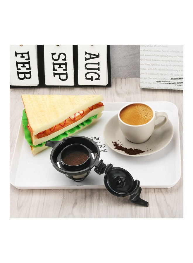 NIBEMINENT 2 Way Reusable Refillable Coffee Filter Basket Capsules Cup black 12.30 x 7.20 9.50cm - Image 2