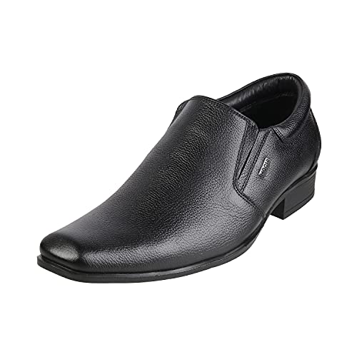 Mochi Men's Black Leather Moccasin 10-UK (44 EU) (19-6531) - Image 1