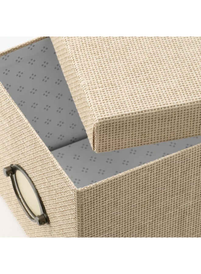 Storage box with lid, beige, 18×25×15 cm - Image 2
