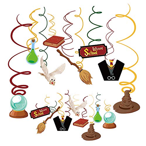 Festiko 30 Pcs Magical Wizard Theme Party Swirls With 16 Cutouts|Wizard Theme Party Decorations|Bachelorette Party Decorations|Superhero Theme Party Supplies|Multicolor - Image 1
