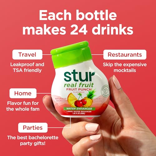 Stur Liquid Water Enhancer | Fruit Punch | Naturally Sweetened | High in Vitamin C & Antioxidants | Sugar Free | Zero Calories | Keto | Vegan | 5 Bottles, Makes 120 Drinks - Image 5