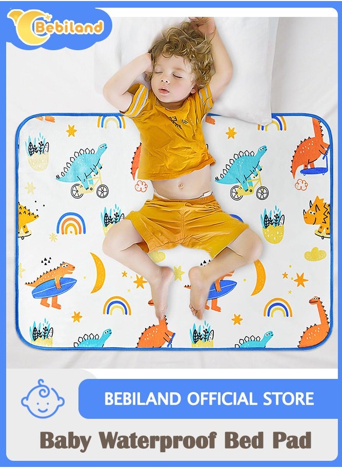 Bebiland 70x90cm Baby Waterproof Bed Pad, Potty Training Bed Pads, Bed Protector for Kids,  Absorb Water Pads Toddler Sheet Protector Toilet Training (Dinosaur Paradise)  - Image 1