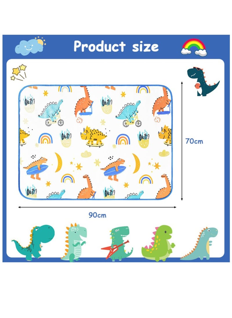 Bebiland 70x90cm Baby Waterproof Bed Pad, Potty Training Bed Pads, Bed Protector for Kids,  Absorb Water Pads Toddler Sheet Protector Toilet Training (Dinosaur Paradise)  - Image 2