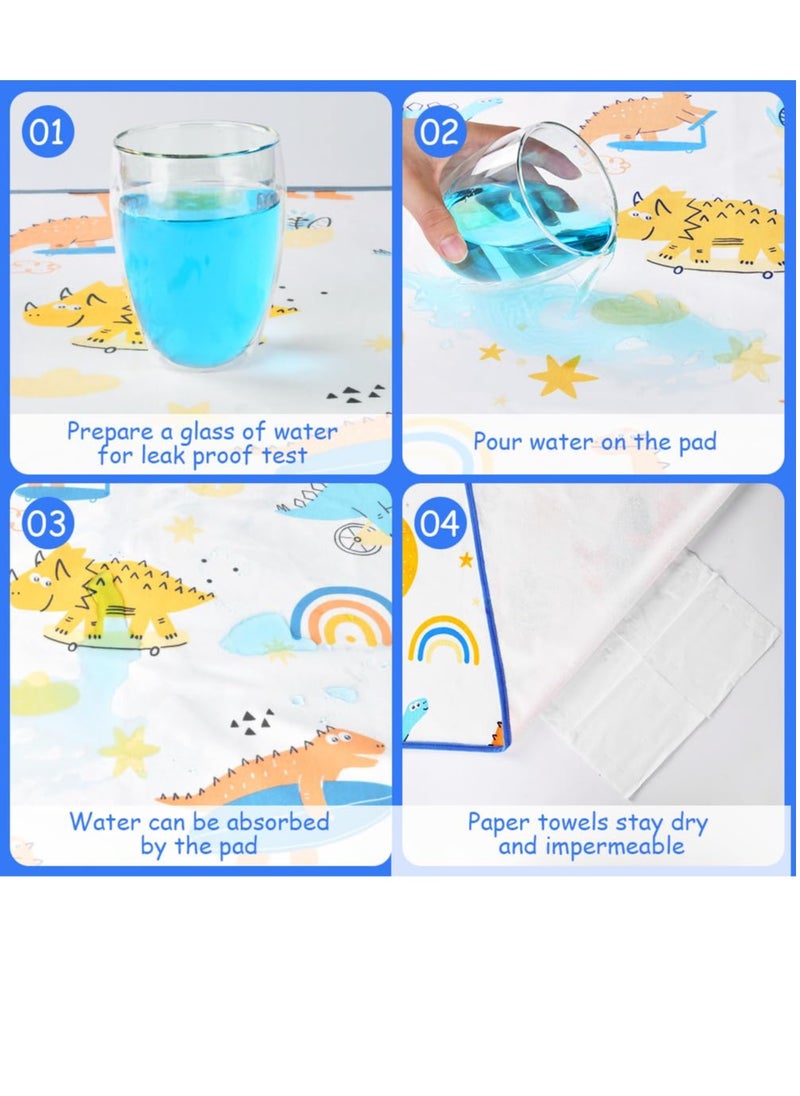 Bebiland 70x90cm Baby Waterproof Bed Pad, Potty Training Bed Pads, Bed Protector for Kids,  Absorb Water Pads Toddler Sheet Protector Toilet Training (Dinosaur Paradise)  - Image 4