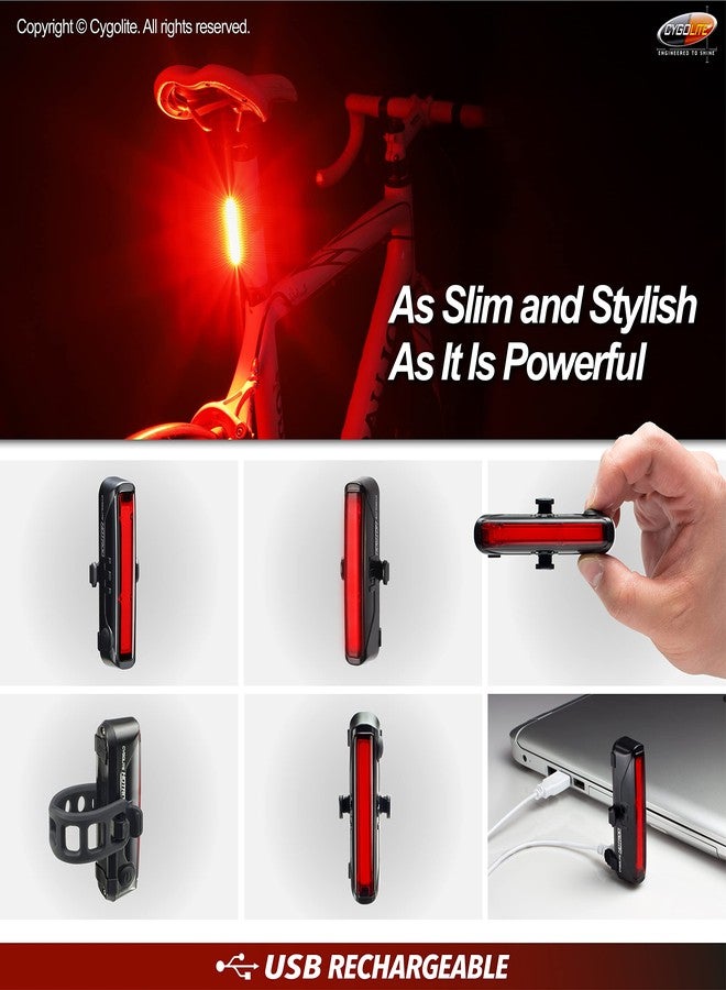Cygolite Hotrod – 120 Lumen Bike Tail Light - 7 Night & Daytime Modes– Wide Beam COB LEDs – IP64 Water Resistant – USB Rechargeable–Great for Busy Roads, Black, Red, Compact - Image 5