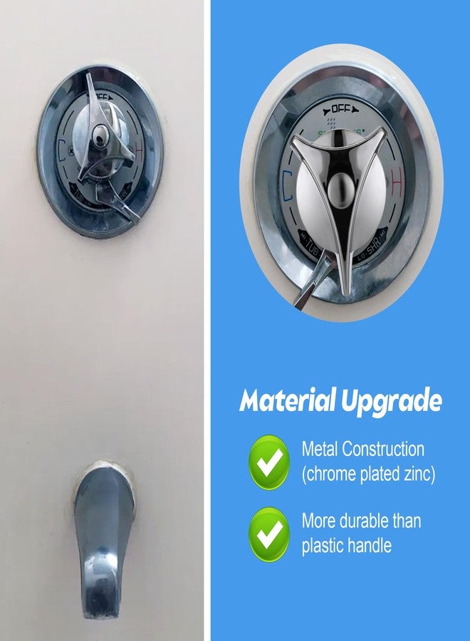 Dreyoo Shower Faucet Handle Replacement for T-31, Compatible with Symmons/Temptrol Tub and Shower Faucets, Shower Knob Replacement Single Handle with Screw and Plug Button, Metal, Chrome Plated - Image 5