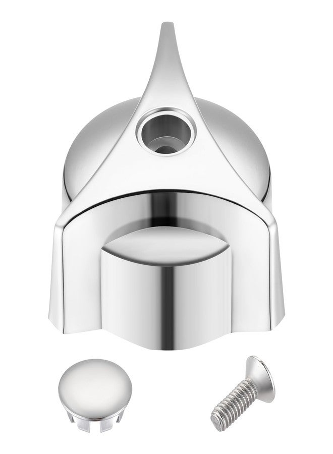 Dreyoo Shower Faucet Handle Replacement for T-31, Compatible with Symmons/Temptrol Tub and Shower Faucets, Shower Knob Replacement Single Handle with Screw and Plug Button, Metal, Chrome Plated - Image 1