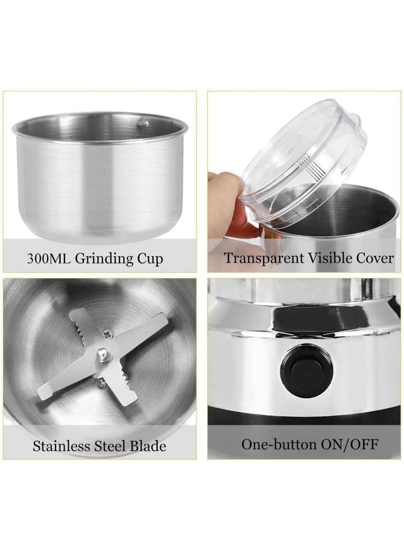 Slivers Criest SC-8200 Electric Grinder - 1000W High-Power Coffee, Spice & Nut Mill with Stainless Steel Metal Blade - Image 5