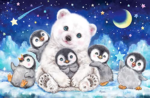 Pintoo Jigsaw Puzzles 600 Piece for Adults Kayomi Polar Bear and Penguins Easy Storage Snug Interlocking Plastic Puzzle No Glue Required H3038 - Image 1