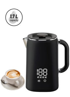 XVersion 1.7L Electric Kettles,Smart Water Boiler Kettle with Touch Screen,Digital Display,5 Temp Settings,Dual Wall Anti-Scald,Rapid Boil,Auto Shut-Off for Tea/Coffee/Milk - black  - Image 1