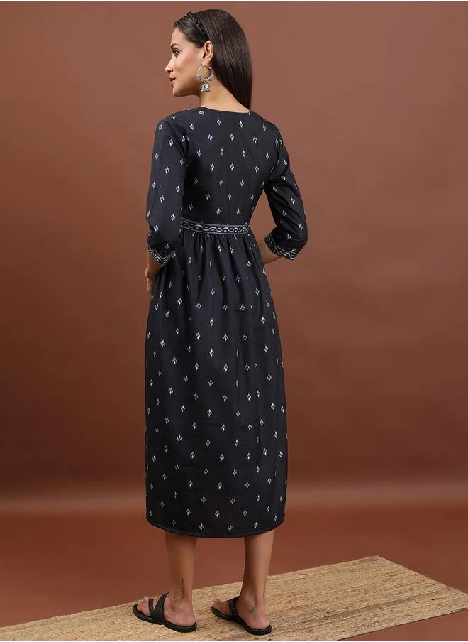 Vishudh Printed Empire Waist Dress