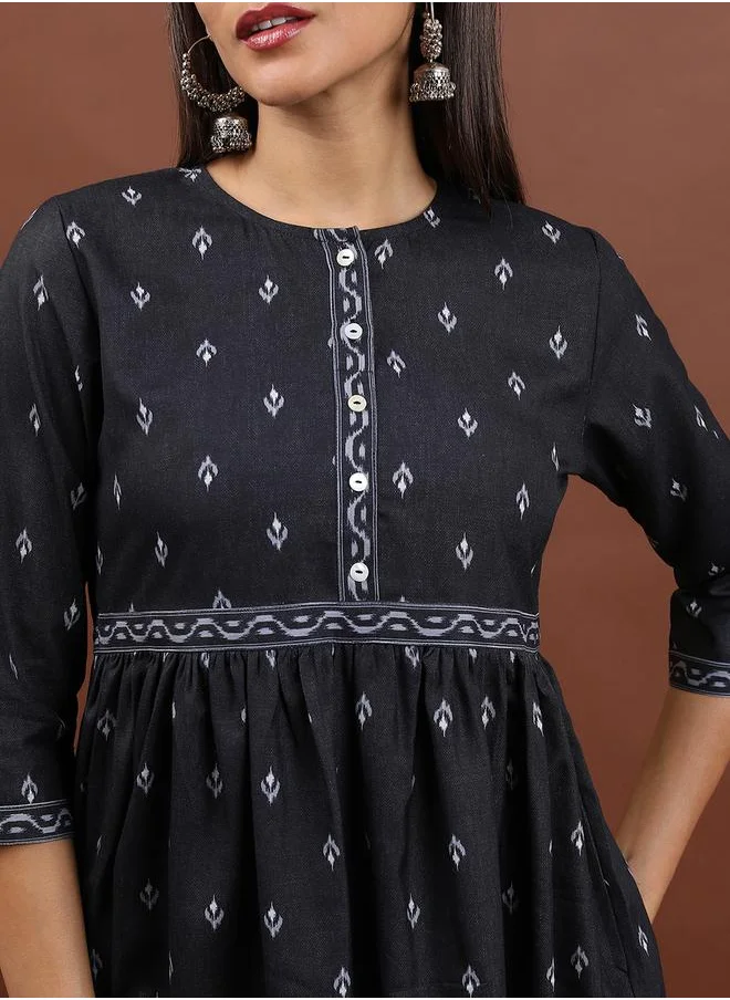 Vishudh Printed Empire Waist Dress