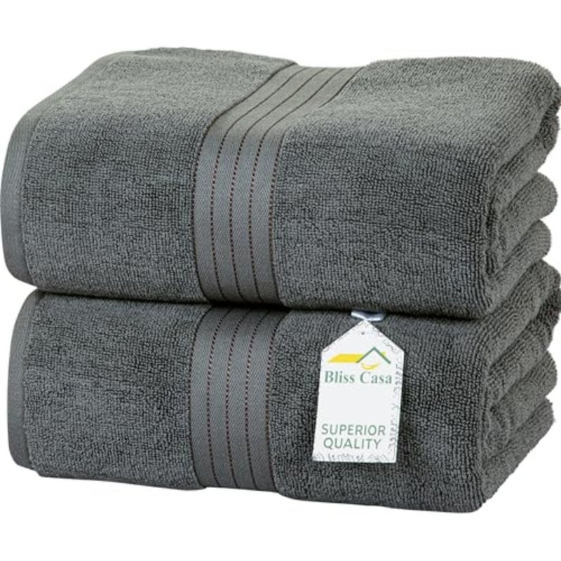 Luxurious Jumbo Bath Sheet 35 x 70 Inch 2 Pack - 550 GSM 100% Cotton 20/D Highly Absorbent and Quick Dry Hotel Bath Sheet Set - Image 2