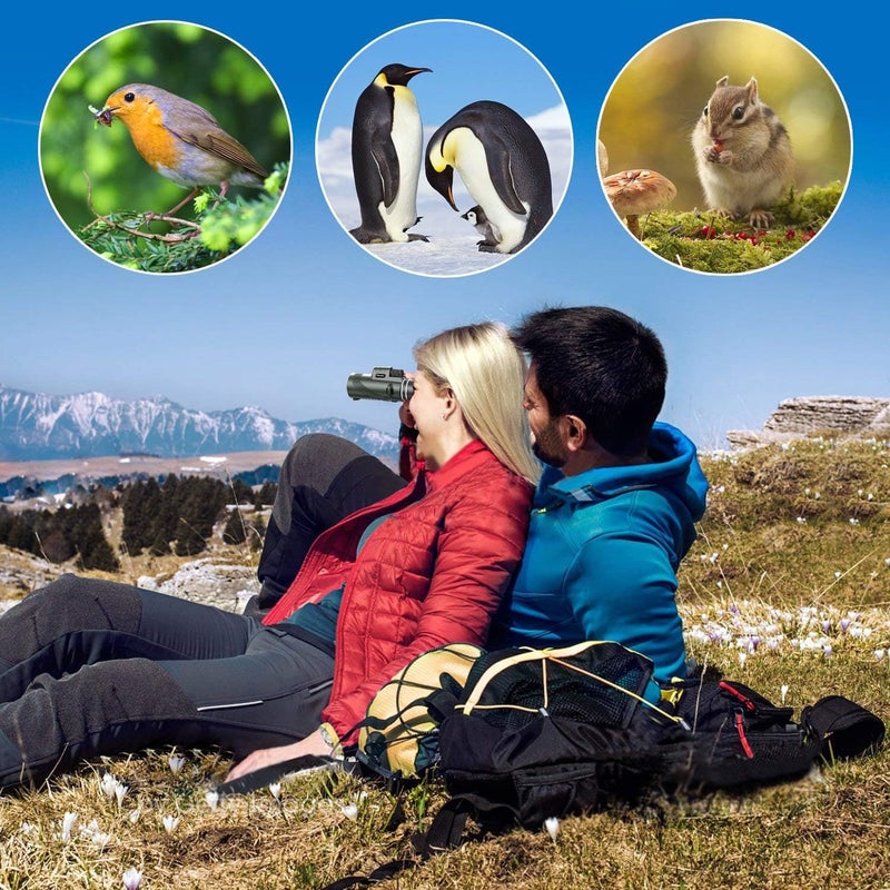 Pankoo 40x60 HD High Power Adult Monocular with Tripod and Smartphone Adapter - Ideal for Birdwatching, Hiking, Traveling Concerts - BAK4 Prism, Clear Colors, Durable and Portable - Image 3