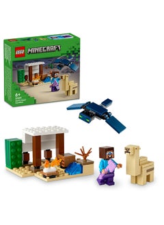 LEGO Minecraft Steve's Desert Expedition Building Toys for 6 Plus Year Old Kids, Boys and Girls, Biome Gaming Set with House, Toy Animal and Figures, Gift for Gamers 21251  - Image 1