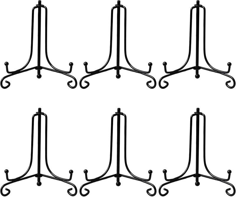 BetterJonny 6 Pack 8" Iron Display Stand, Upgraded Anti-Slip Plate Display Stand for Displaying Pictures, Photo Frames, Book and Tabletop Artworks - Image 1