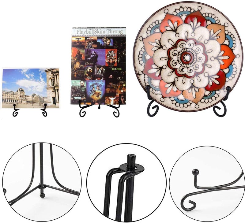BetterJonny 6 Pack 8" Iron Display Stand, Upgraded Anti-Slip Plate Display Stand for Displaying Pictures, Photo Frames, Book and Tabletop Artworks - Image 4