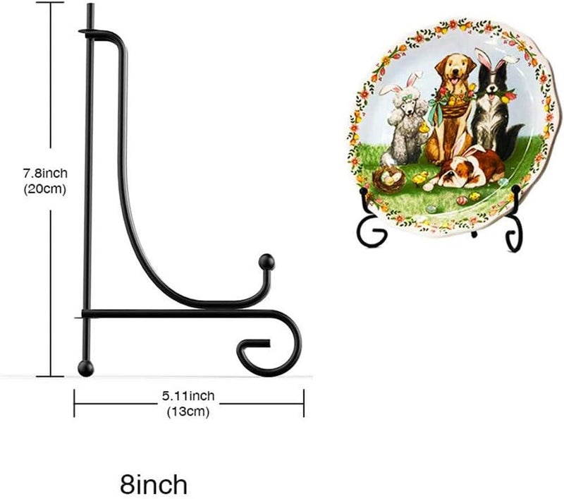 BetterJonny 6 Pack 8" Iron Display Stand, Upgraded Anti-Slip Plate Display Stand for Displaying Pictures, Photo Frames, Book and Tabletop Artworks - Image 5