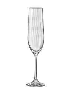 Crystalex Crystalex Champagne Flute Glass Waterfall 190ml, Crystalline 