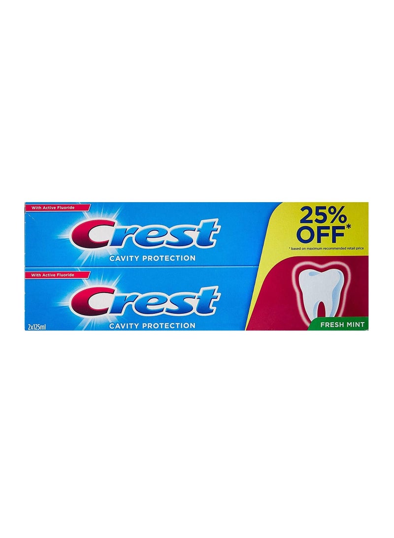 Crest Cavity Protection Fresh Mint Toothpaste 2 PACK 125ml