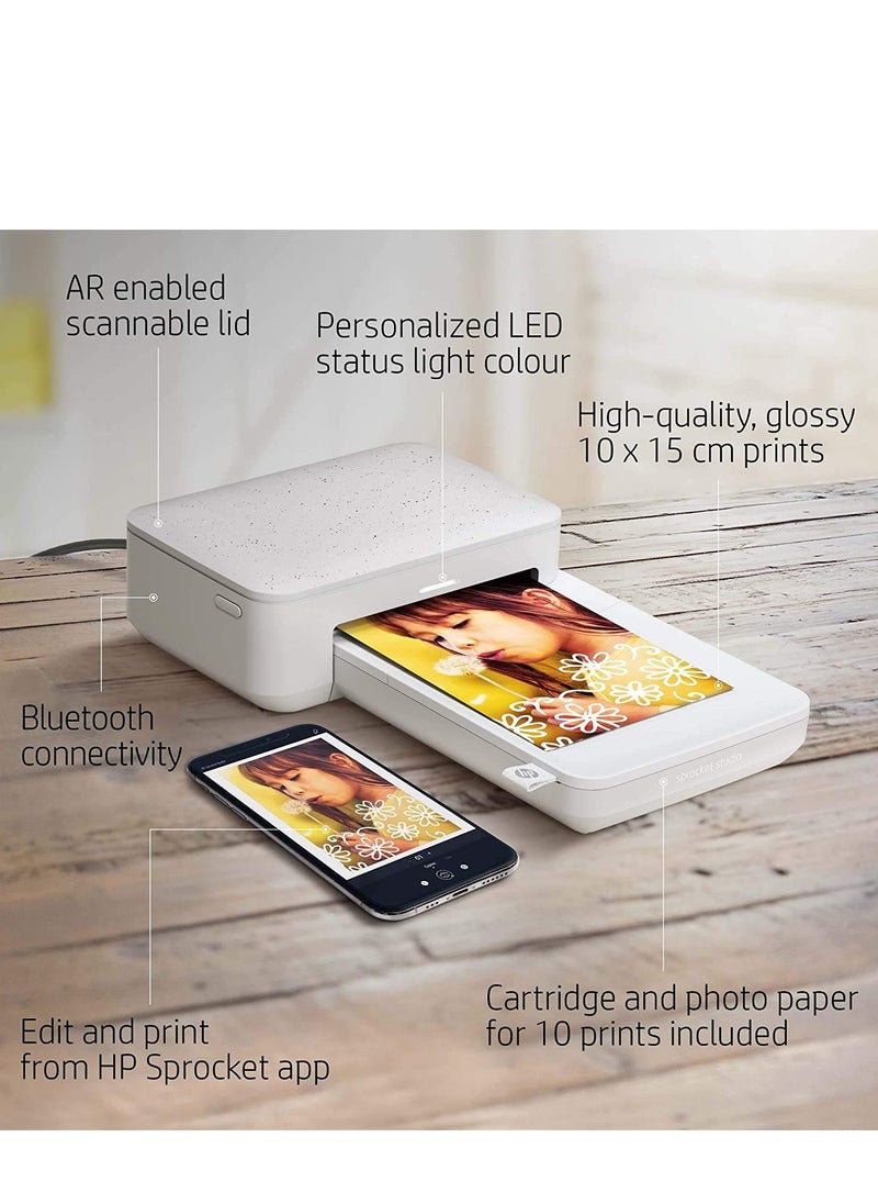 HP Sprocket Studio 4x6” Instant Photo Printer – Print Photos from Your iOS, Android Devices & Social Media