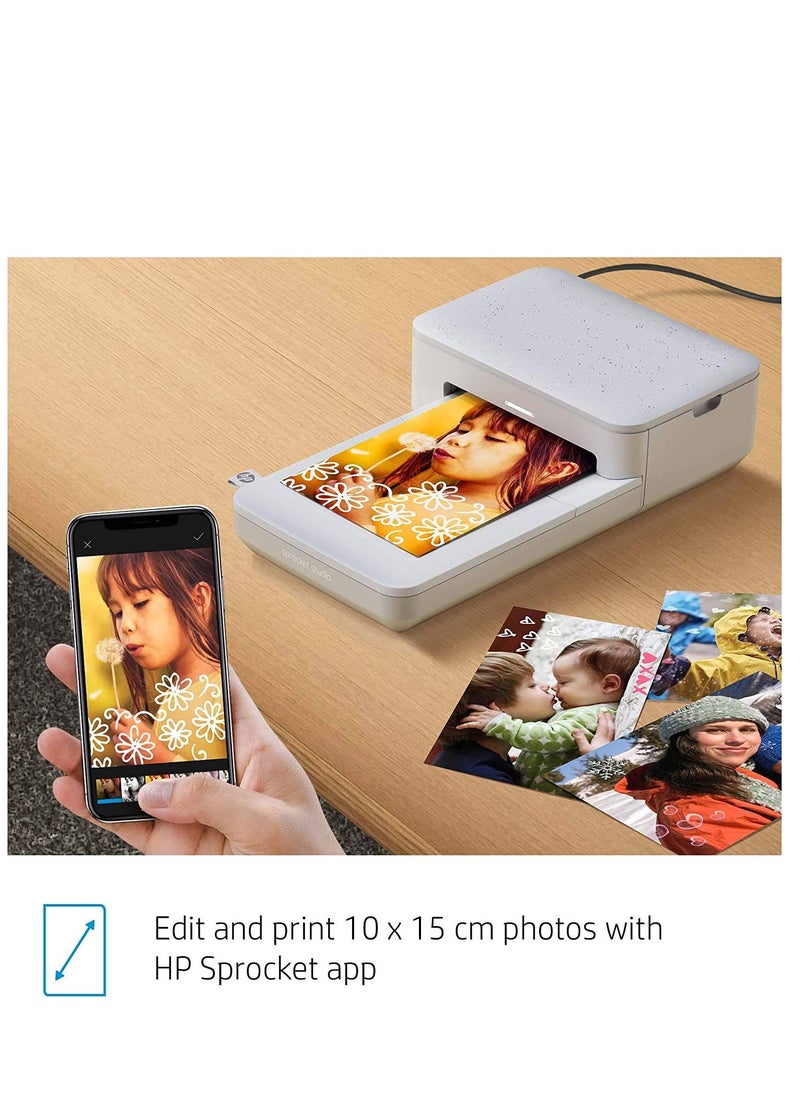 HP Sprocket Studio 4x6” Instant Photo Printer – Print Photos from Your iOS, Android Devices & Social Media