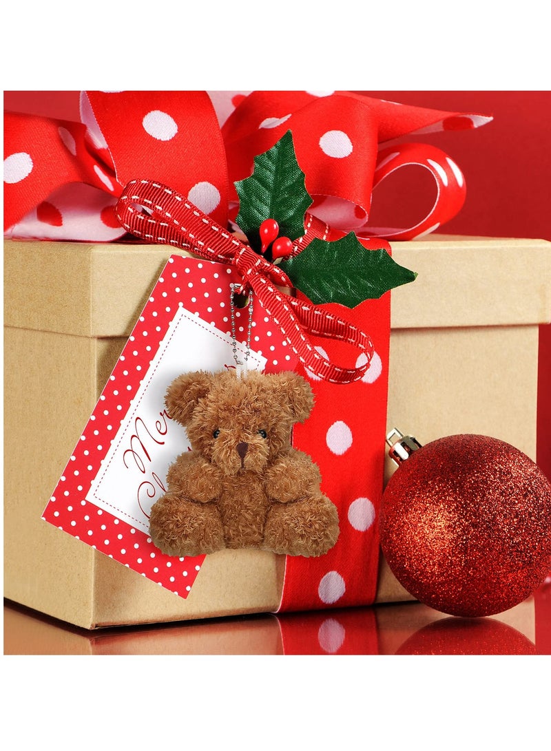 SYOSI Plush Teddy Bear Pendant, Mini Plush Animal Soft Bear Doll Toys for Keychain Bag DIY Decorations, Birthday Wedding Graduation Gifts, Gift Box Filled Party Decorations 8pcs  - Image 4
