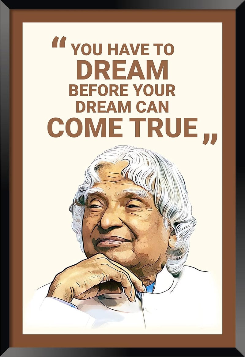 DBrush Dr Abdul Kalam Quotes Motivational Poster with Framed Artwork For Office Home Study room Decor Gift Item Inspirational Quotes Frames Painting Synthetic wood Without Glass 14 Inch x 20 Inch - Image 1