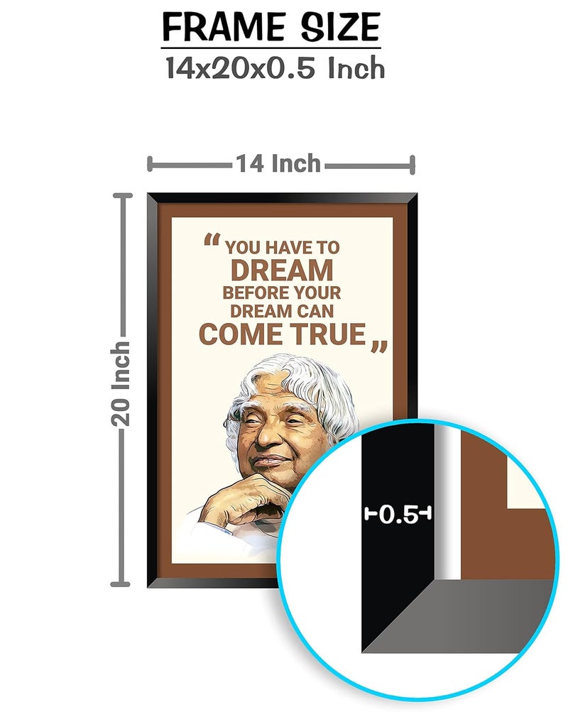 DBrush Dr Abdul Kalam Quotes Motivational Poster with Framed Artwork For Office Home Study room Decor Gift Item Inspirational Quotes Frames Painting Synthetic wood Without Glass 14 Inch x 20 Inch - Image 2