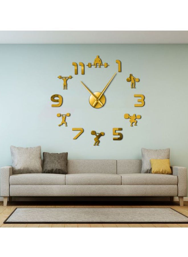 NIBEMINENT Weightlifting Fitness Room Wall Clock Gold 15x10x4.5cm - Image 2