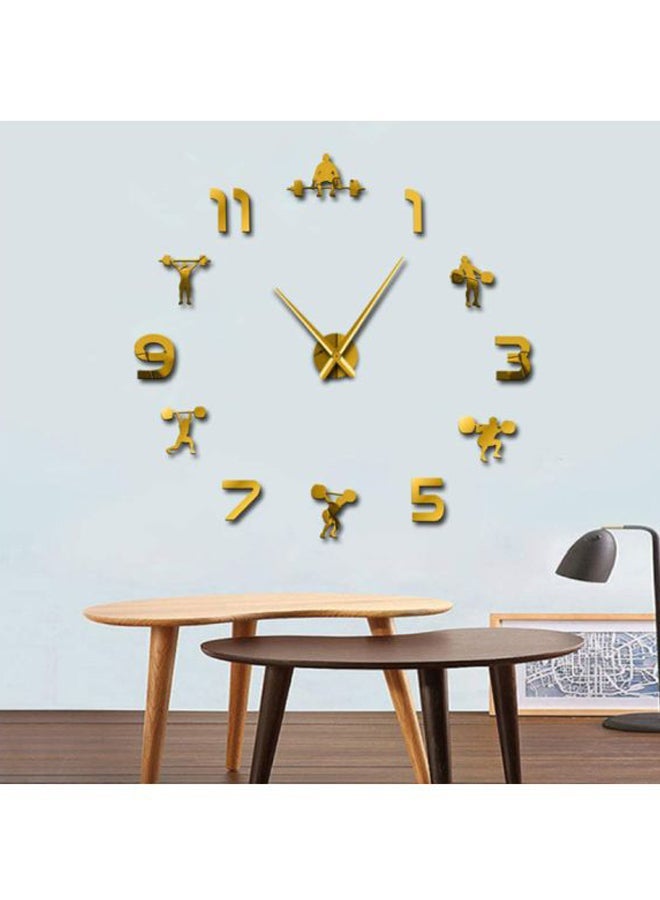 NIBEMINENT Weightlifting Fitness Room Wall Clock Gold 15x10x4.5cm - Image 3