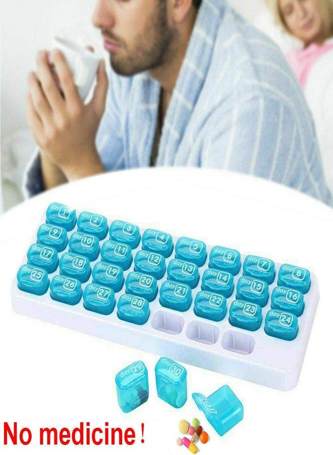 Magik 31 Day Monthly Pill Organizer Medication Pod Compartment Planner Box Plastic(Blue,1 Pack) - Image 3