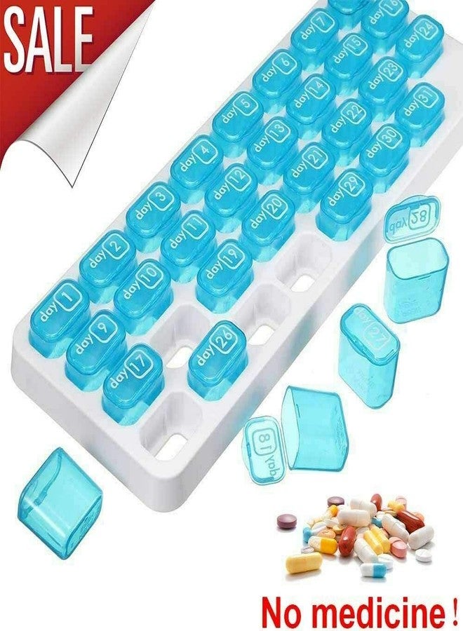 Magik 31 Day Monthly Pill Organizer Medication Pod Compartment Planner Box Plastic(Blue,1 Pack) - Image 5