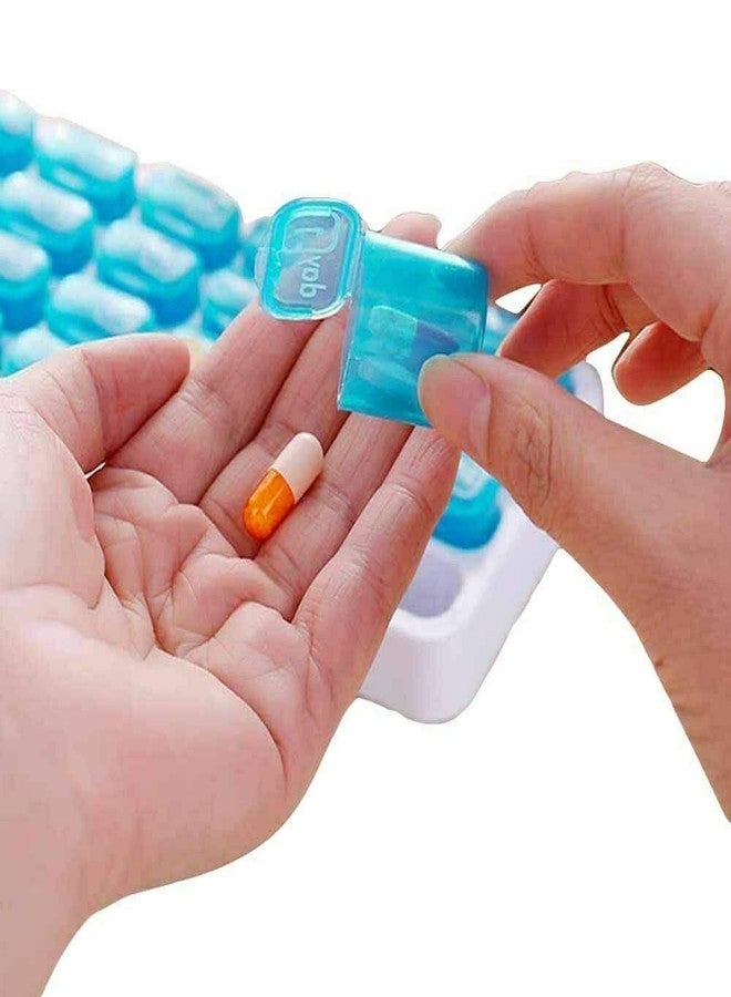 Magik 31 Day Monthly Pill Organizer Medication Pod Compartment Planner Box Plastic(Blue,1 Pack) - Image 4