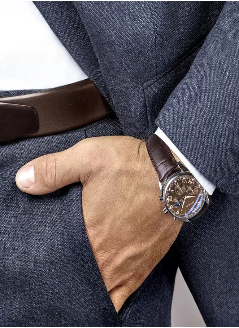 وكاي ساعة رياضية جديدة من Wokai Business Watch Quartz ، ساعة رجالية بحزام عارضة ، أسود  - Image 3