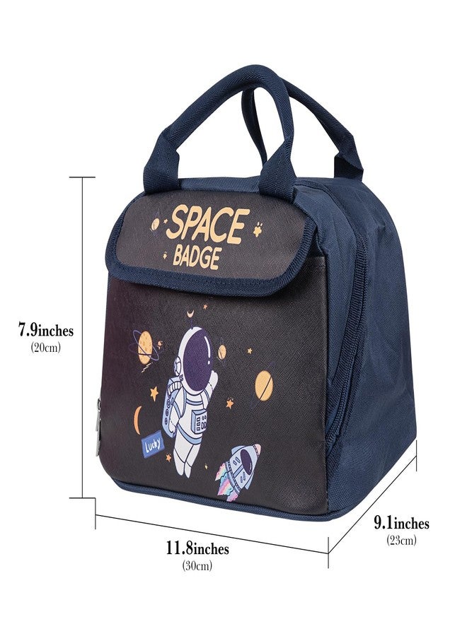 لينكيديا حقيبة غداء للأطفال من Linkidea، حقيبة حمل كبيرة السعة مزودة بحزام يد، حقيبة صندوقية قابلة لإعادة الاستخدام للمدرسة، متوافقة مع علب الغداء B.Box و Sunhanny و Pedeco و QQKO و Xgxn (أزرق داكن) - Image 3