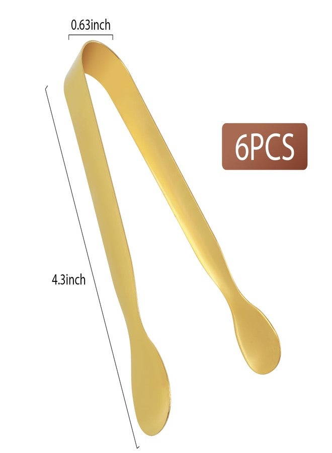 ولهيف مجموعة ملاقط تقديم من 6 قطع من WLLHYF، ملاقط بوفيه، ملاقط مطبخ، ملاقط طعام من الفولاذ المقاوم للصدأ، ملاقط سكر، أدوات تقديم صغيرة لحفلات الشاي والمقاهي، ملاقط ذهبية. - Image 2