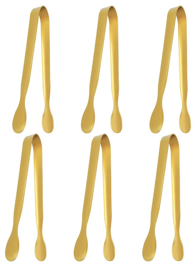 ولهيف مجموعة ملاقط تقديم من 6 قطع من WLLHYF، ملاقط بوفيه، ملاقط مطبخ، ملاقط طعام من الفولاذ المقاوم للصدأ، ملاقط سكر، أدوات تقديم صغيرة لحفلات الشاي والمقاهي، ملاقط ذهبية. - Image 1