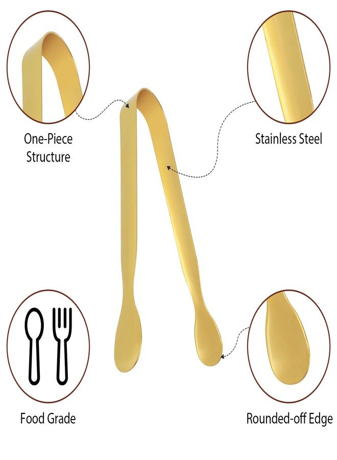 ولهيف مجموعة ملاقط تقديم من 6 قطع من WLLHYF، ملاقط بوفيه، ملاقط مطبخ، ملاقط طعام من الفولاذ المقاوم للصدأ، ملاقط سكر، أدوات تقديم صغيرة لحفلات الشاي والمقاهي، ملاقط ذهبية. - Image 3