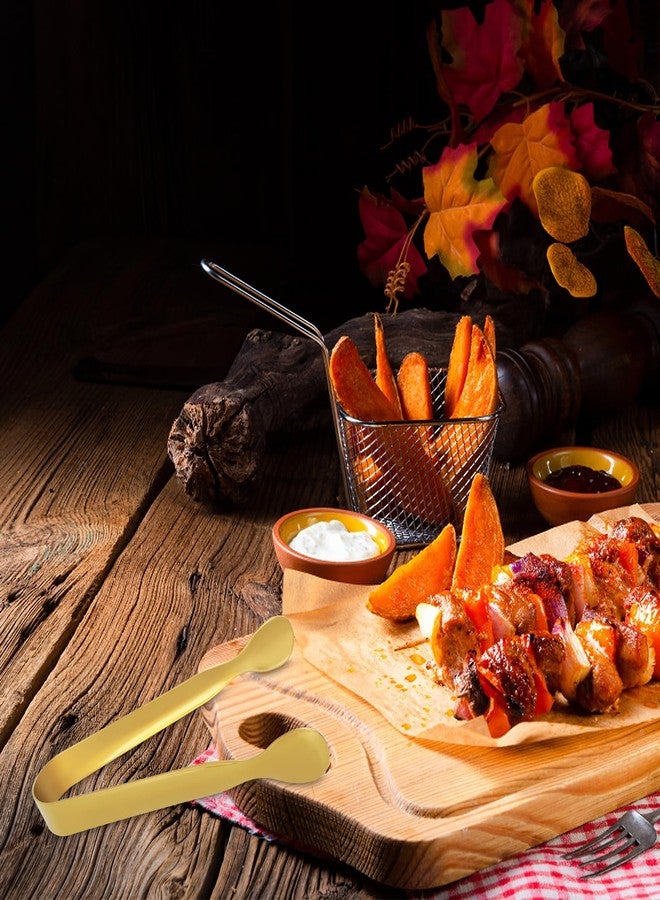 ولهيف مجموعة ملاقط تقديم من 6 قطع من WLLHYF، ملاقط بوفيه، ملاقط مطبخ، ملاقط طعام من الفولاذ المقاوم للصدأ، ملاقط سكر، أدوات تقديم صغيرة لحفلات الشاي والمقاهي، ملاقط ذهبية. - Image 5