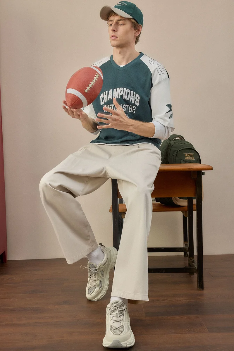 Defacto  Baggy Fit Basic Ultra Soft Pleated Trousers for Men | Best Price UAE