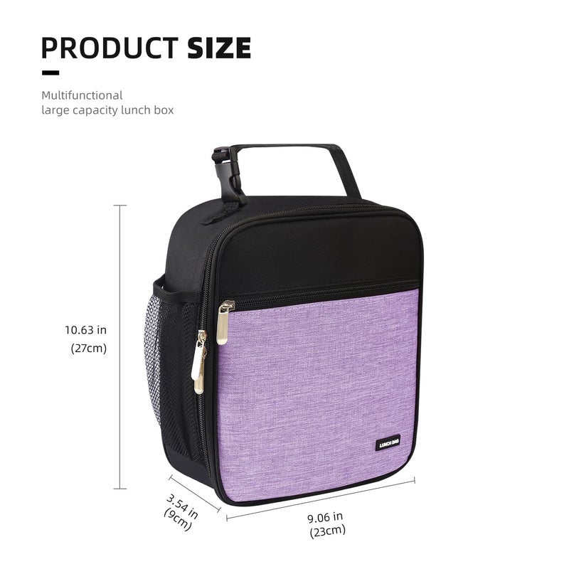 Lovoeo Lunch box Lunch bag for men women Insulated Lunchbox Lunch bags for Work Picnic Travel (Thicken light purple) - Image 2