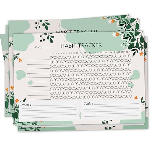 True Flair Trueflair Monthly Habit Tracker (A4 Size,13 Sheets) Undated Planner Sheets With Goals For Self Improvement (Design 2) - Image 1