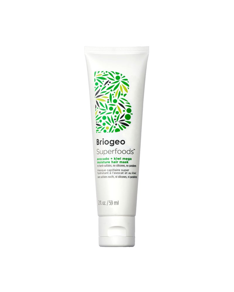 Briogeo Superfoods Avocado + Kiwi Mega Moisture Mask, Protein-Free, Deep Hydration, Enhance Shine, Moisturizing Mask for Dry Hair, Lock In Moisture, Vegan, Cruelty-Free, 2 fl oz - Image 1