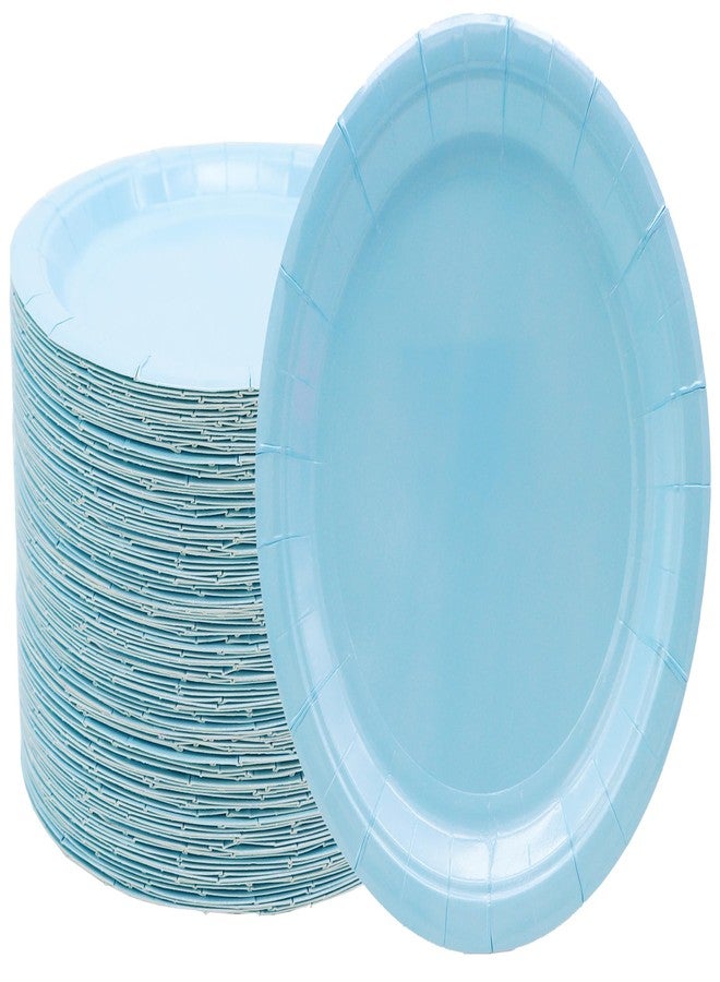 HSPAIDYP 50Pcs Blue Party Supplies Blue Paper Plates,7"Paper Dessert Plates Blue Disposable Light Blue Paper Plates for Blue Party Theme Baby Shower Picnic Travel Gender Reveal Blue Party Decoration (Blue) - Image 1
